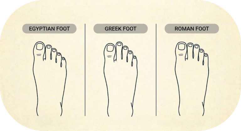 Barefoot shoe fitting guide toe shapes